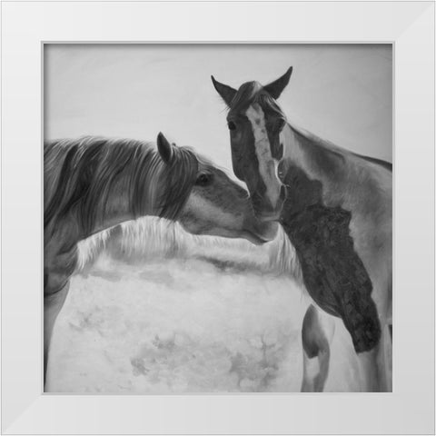 HORSES LOVER White Modern Wood Framed Art Print by Atelier B Art Studio