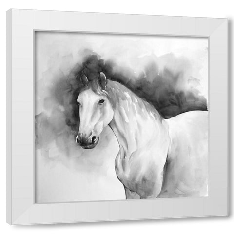 DOMINO White Modern Wood Framed Art Print by Atelier B Art Studio