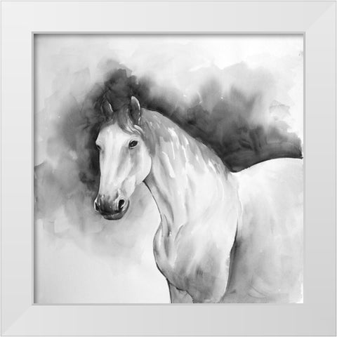 DOMINO White Modern Wood Framed Art Print by Atelier B Art Studio