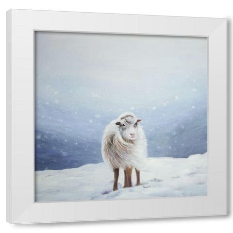 LONG HAIR SHEEP White Modern Wood Framed Art Print by Atelier B Art Studio