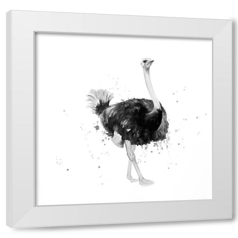 PROUD OSTRICH White Modern Wood Framed Art Print by Atelier B Art Studio