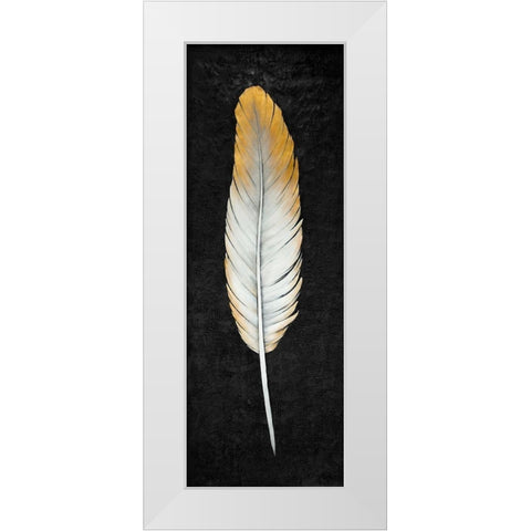 GOLDEN FEATHER White Modern Wood Framed Art Print by Atelier B Art Studio