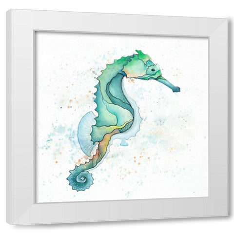 SEA HORSE White Modern Wood Framed Art Print by Atelier B Art Studio
