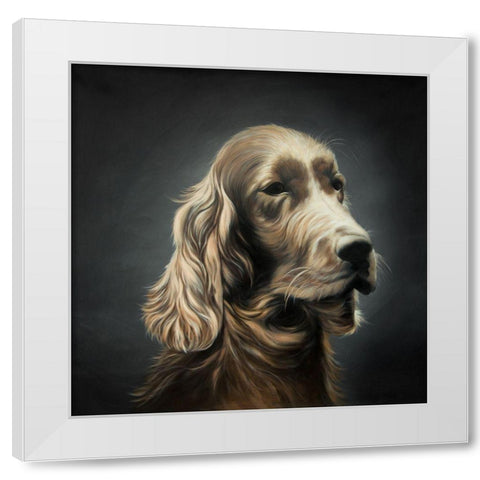 FIELD SPANIEL White Modern Wood Framed Art Print by Atelier B Art Studio