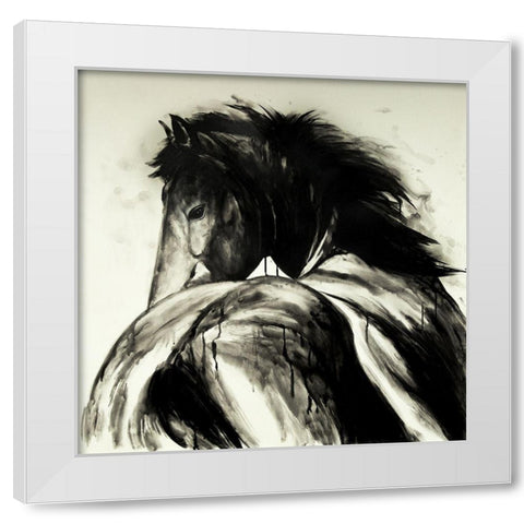 CLASSICAL HORSE White Modern Wood Framed Art Print by Atelier B Art Studio