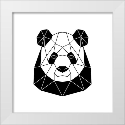 GEOMETRIC PANDA White Modern Wood Framed Art Print by Atelier B Art Studio