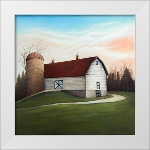 White barn view White Modern Wood Framed Art Print by Atelier B Art Studio