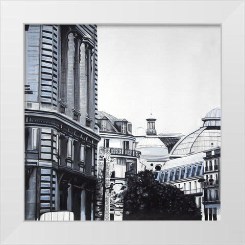 HISTORIC DOWNTOWN White Modern Wood Framed Art Print by Atelier B Art Studio