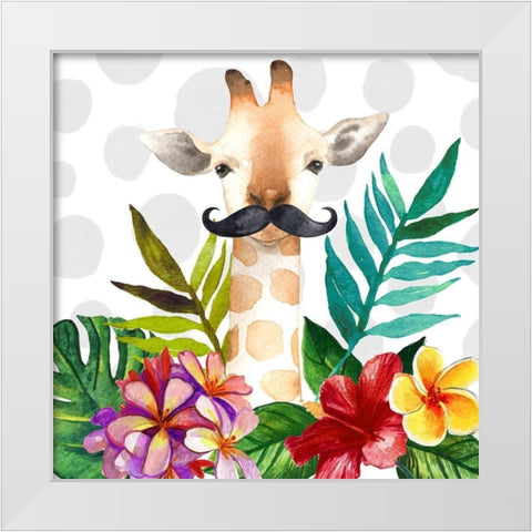EXOTIC GIRAFFE White Modern Wood Framed Art Print by Atelier B Art Studio