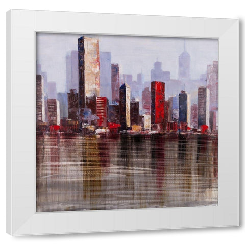 INDUSTRIAL CITY White Modern Wood Framed Art Print by Atelier B Art Studio