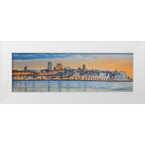 Skyline of Quebec City White Modern Wood Framed Art Print by Atelier B Art Studio