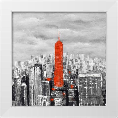 Empire State Building of New-York White Modern Wood Framed Art Print by Atelier B Art Studio