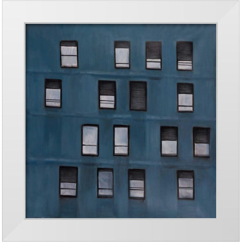 Building Architecture with Random Windows White Modern Wood Framed Art Print by Atelier B Art Studio