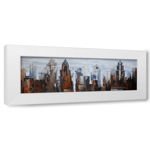 GRAY DAY IN THE CITY White Modern Wood Framed Art Print by Atelier B Art Studio