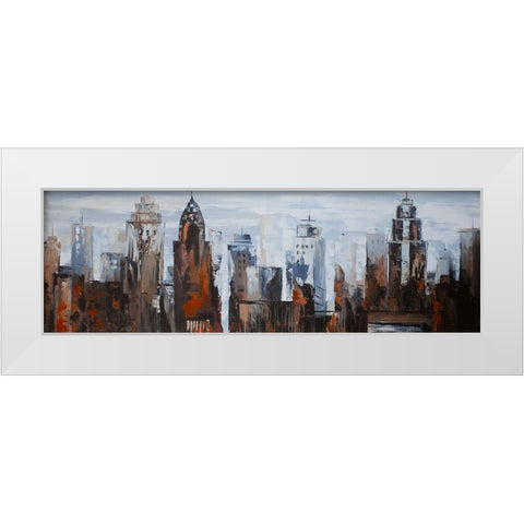 GRAY DAY IN THE CITY White Modern Wood Framed Art Print by Atelier B Art Studio