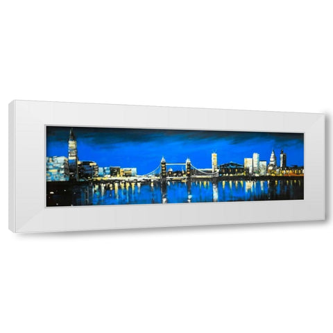 Skyline of London White Modern Wood Framed Art Print by Atelier B Art Studio