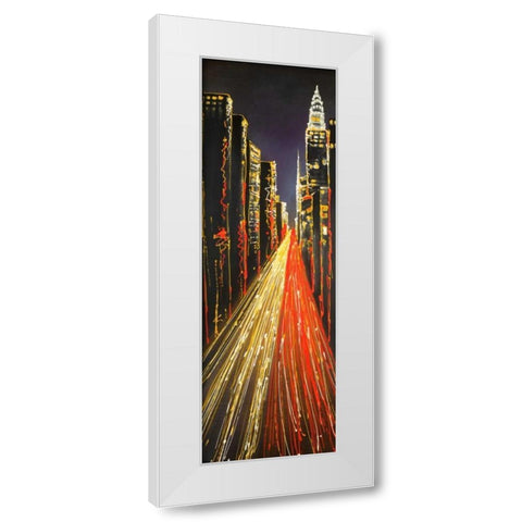 Lively City White Modern Wood Framed Art Print by Atelier B Art Studio