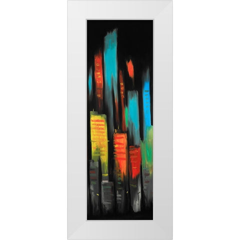 ABSTRACT TALL BUILDINGS White Modern Wood Framed Art Print by Atelier B Art Studio