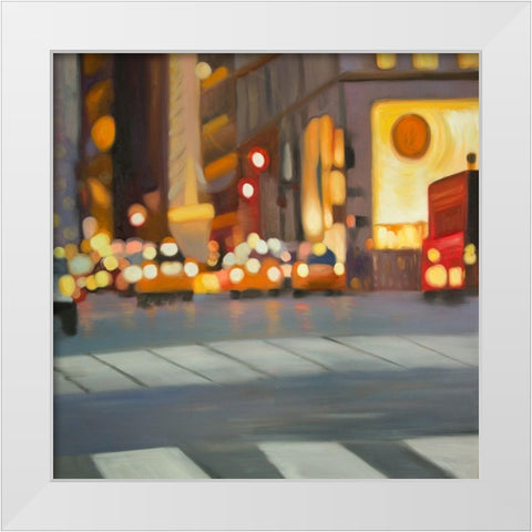 BLURRED VIEW OF NEW YORK White Modern Wood Framed Art Print by Atelier B Art Studio