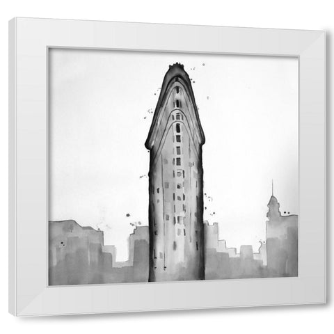 New York City Flatiron Building White Modern Wood Framed Art Print by Atelier B Art Studio