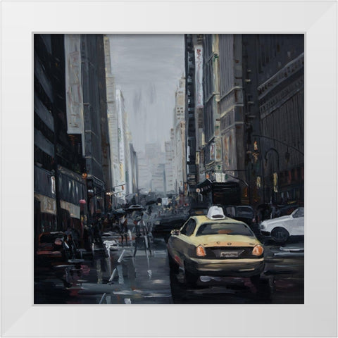 DARK CITY White Modern Wood Framed Art Print by Atelier B Art Studio