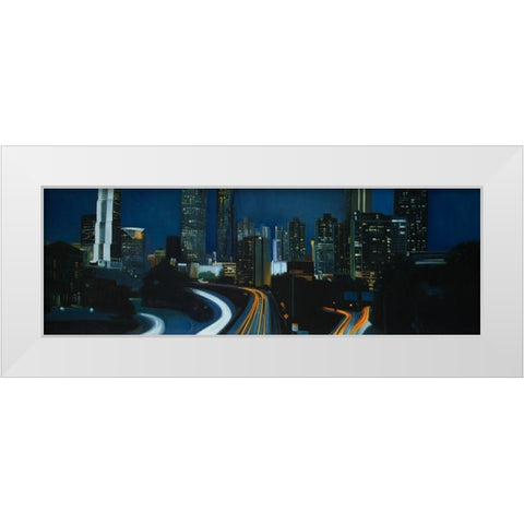ATLANTA AT NIGHT White Modern Wood Framed Art Print by Atelier B Art Studio