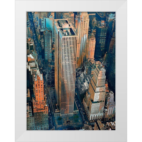 GENERAL MOTORS BUILDING White Modern Wood Framed Art Print by Atelier B Art Studio