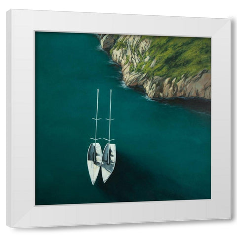 SMOOTH SAILING White Modern Wood Framed Art Print by Atelier B Art Studio