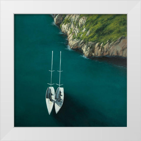 SMOOTH SAILING White Modern Wood Framed Art Print by Atelier B Art Studio