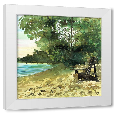 DAY AT THE LAKE White Modern Wood Framed Art Print by Atelier B Art Studio