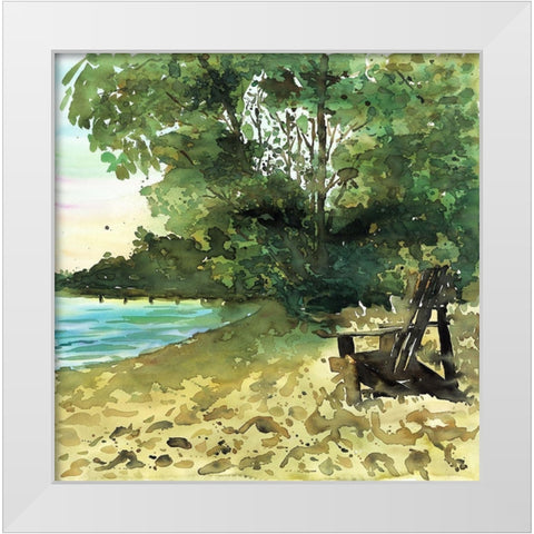 DAY AT THE LAKE White Modern Wood Framed Art Print by Atelier B Art Studio