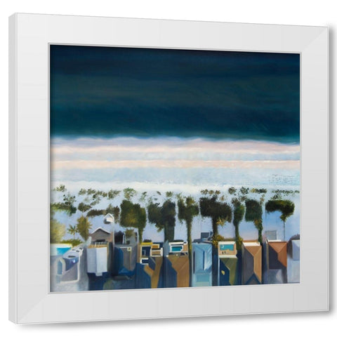 BIRDS EYE VIEW OF BEACH White Modern Wood Framed Art Print by Atelier B Art Studio