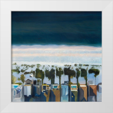 BIRDS EYE VIEW OF BEACH White Modern Wood Framed Art Print by Atelier B Art Studio