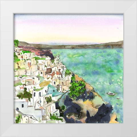 LANDSCAPE OF CRETE White Modern Wood Framed Art Print by Atelier B Art Studio