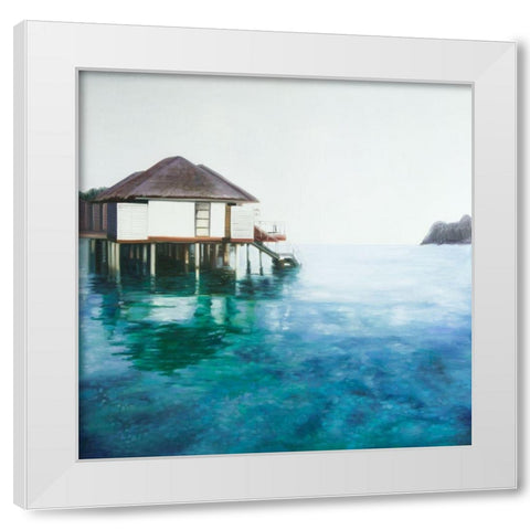 DREAM TRAVEL White Modern Wood Framed Art Print by Atelier B Art Studio