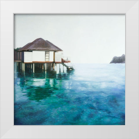 DREAM TRAVEL White Modern Wood Framed Art Print by Atelier B Art Studio