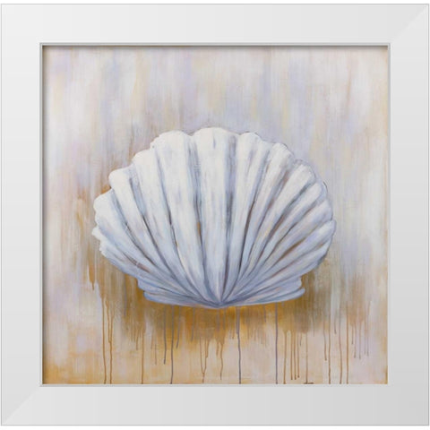 Feston Shell White Modern Wood Framed Art Print by Atelier B Art Studio