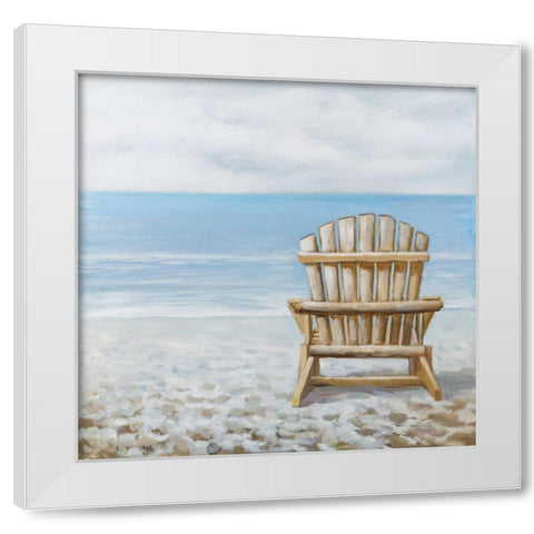 Wood Beach Chair White Modern Wood Framed Art Print by Atelier B Art Studio