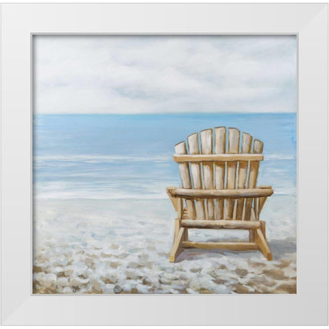 Wood Beach Chair White Modern Wood Framed Art Print by Atelier B Art Studio