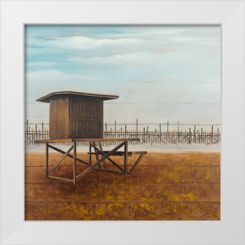 Newport Beach Lifeguard Tower White Modern Wood Framed Art Print by Atelier B Art Studio