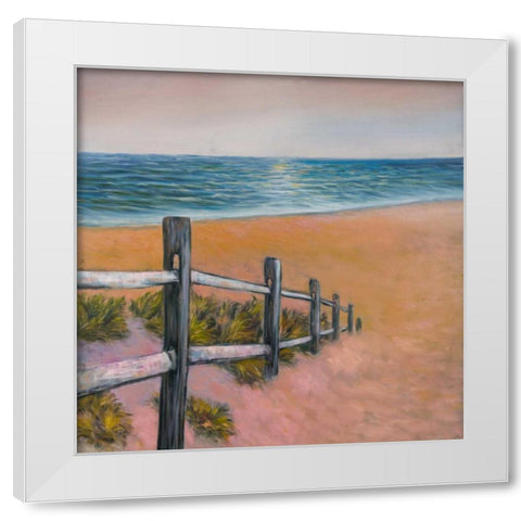 Quiet Seaside White Modern Wood Framed Art Print by Atelier B Art Studio