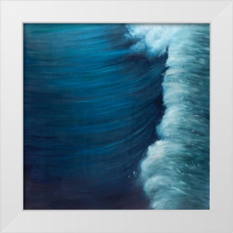 Wave White Modern Wood Framed Art Print by Atelier B Art Studio