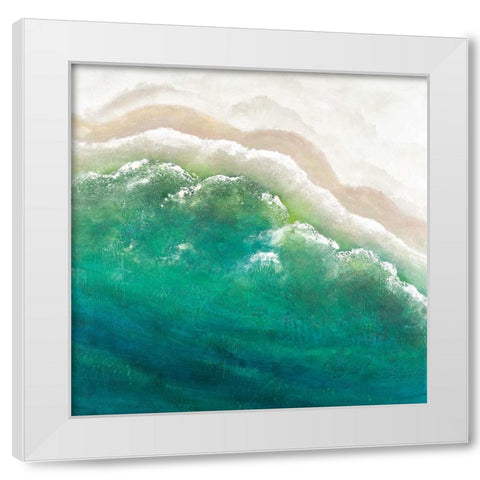 Turquoise Sea White Modern Wood Framed Art Print by Atelier B Art Studio