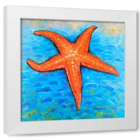 Starfish in the Sea White Modern Wood Framed Art Print by Atelier B Art Studio