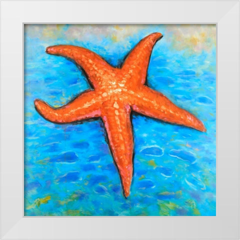 Starfish in the Sea White Modern Wood Framed Art Print by Atelier B Art Studio