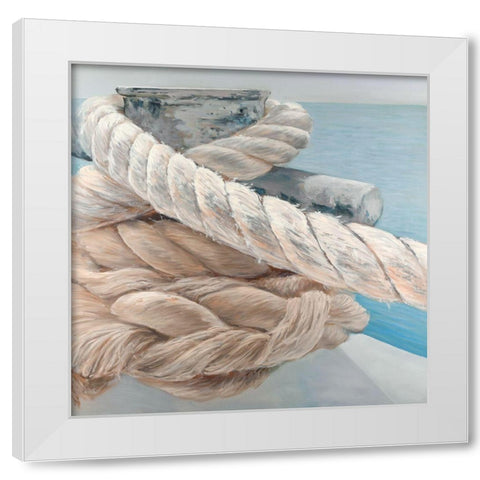 Tie-Down Ropes Closeup White Modern Wood Framed Art Print by Atelier B Art Studio