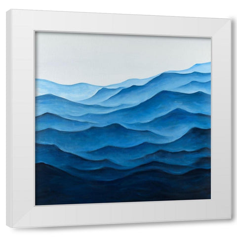 Deep and Calm Ocean Waves White Modern Wood Framed Art Print by Atelier B Art Studio