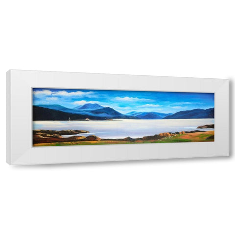 Scottish Highlands by a Beautiful Day White Modern Wood Framed Art Print by Atelier B Art Studio