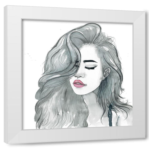BEAUTIFUL FEMALE HAIR White Modern Wood Framed Art Print by Atelier B Art Studio