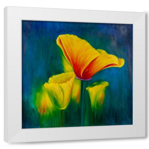 Beautiful Colorful Flowers White Modern Wood Framed Art Print by Atelier B Art Studio